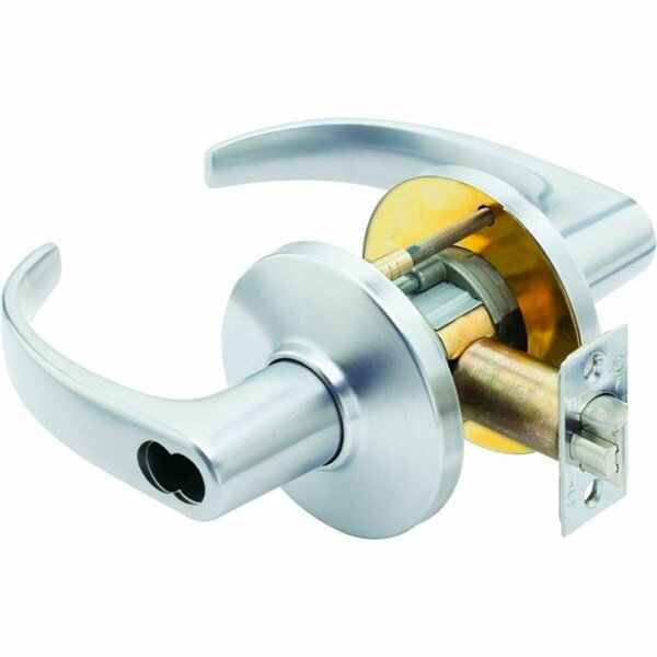 Parche 2.75 in. 9K Series 7 Pin Entry 14 Lever & D Rose with ANSI Strike Less Core Backset - Satin Chrome PA2054395